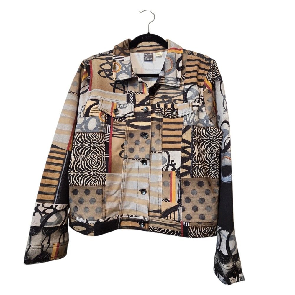 Simply Art By Dolcezza Poetic Metaphor Jacket Womens XL Artsy Lagenlook Trucker